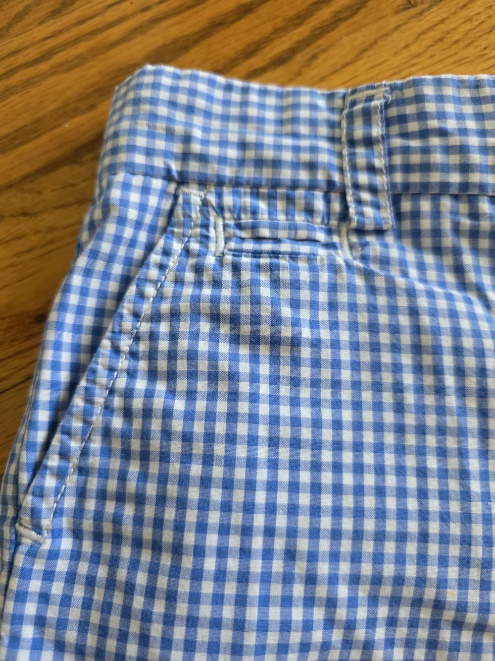 Ralph Lauren Blue Gingham Cotton Kids Shorts